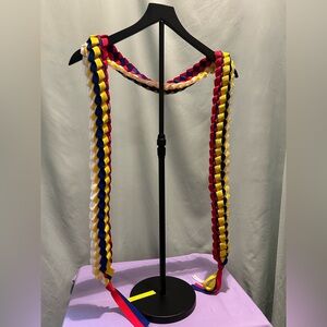 Handmade Grosgrain Double Braid Ribbon Lei Red Blue Yellow White Filipino New